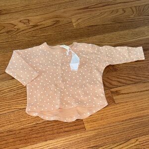 Quincy Mae Blush Polka Dot Sweater